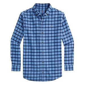 Vineyard Vines Boys’ Flannel Check Whale Shirt